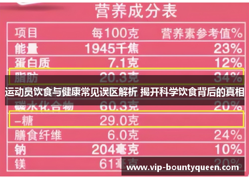 运动员饮食与健康常见误区解析 揭开科学饮食背后的真相